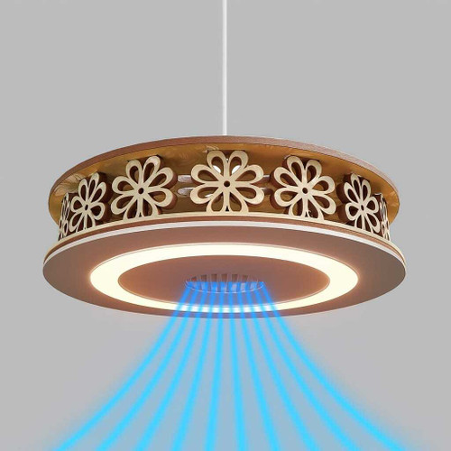 invisible world 13" Invisible Fan with LED Light, Remote, Wood Finish Ideal for Small Rooms with 2 Year Warranty BLDC Motor 10 mm Ceiling Fan
