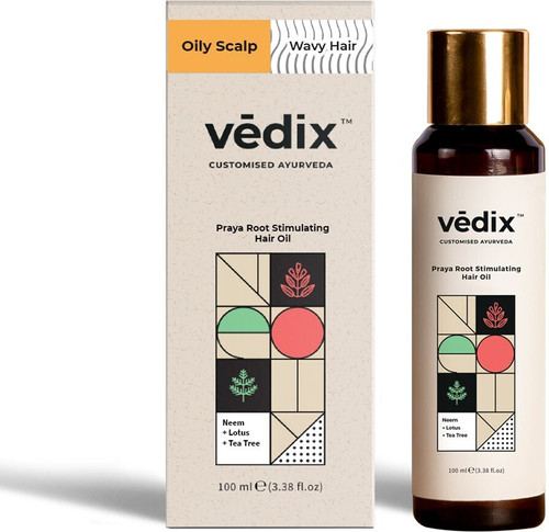 Vedix Customized Ayurvedic Praya Root Oily Stimulating Hair Oil for Scalp & Wavy-Curly Hair Hair Oil