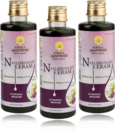 Kerala Ayurveda Neelibringadi Keram Combo Pack of 3 Hair Oil