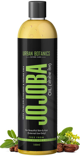 UrbanBotanics Cold Pressed Jojoba Oil for Skin & Hair - Virgin & Unrefined Hair Oil