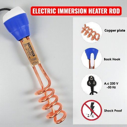 Dainty TECH Pani rod WaterProof and water heater for home electric water heater 2000W Copper 2000 W Shock Proof Immersion Heater Rod