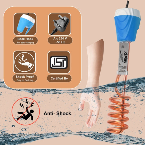 Zlymo Immersion Rod | xAI-925 | 100% Water Proof | ISI Certified | Water Heater Rod | 2000 W Shock Proof Immersion Heater Rod