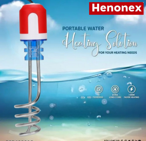 Henonex Portable Electric Water Heater Rod – Fast Heating for Daily Bath & Cleaning 1500 W Immersion Heater Rod