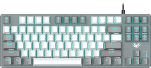 Aula F3287 Mechanical / Rainbow Backlight, Anti-ghosting, Blue switch, TKL Wired USB Gaming Keyboard Grey, White