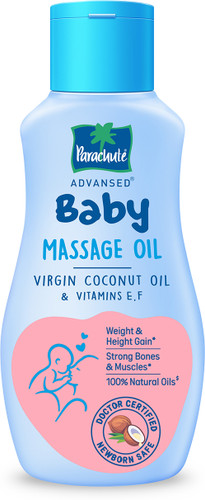 Parachute Advansed Baby Massage Oil for new born, 100% Virgin Coconut Oil for babys better growth