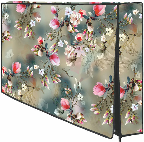 Wacky 55 inch tv cover for 55 inch Nokia, Oneplus, MI, Samsang Smart TV  - LED-55_Inchs-Grey-Pink-FL Green