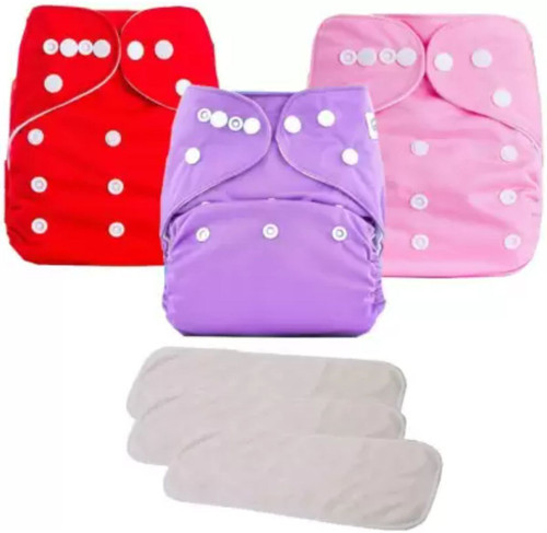 Mokey New Waterproof Solid Reusable Diaper Reuse Nappy Cloth Diaper & Insert (0-3Y)Mk1