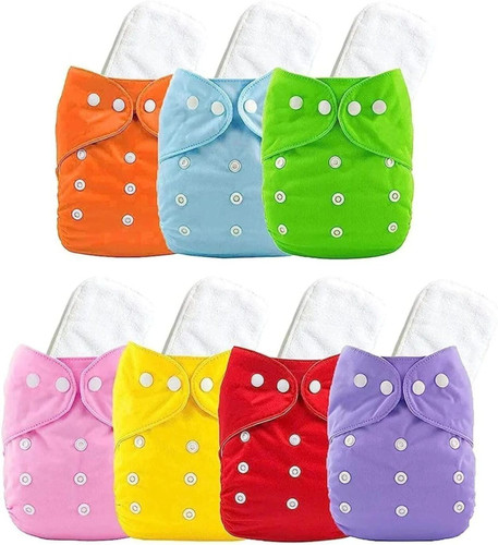 AEREX Reusable Baby Cotton 4 Cloth Diapers & 4 White Insert Pads For 0 to 3 Years