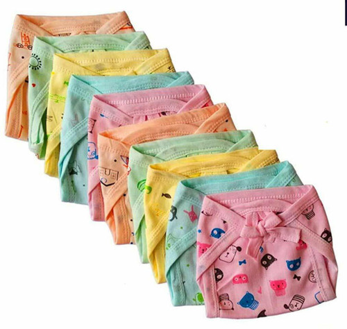 Mandisha New Born Baby Cotton Nappies (Langot) Single Layer (Size - Small)