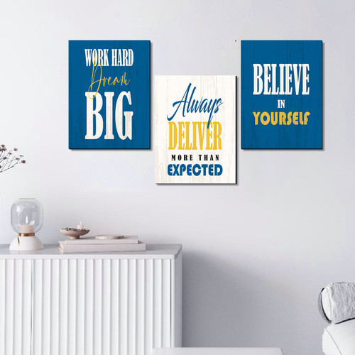 KOTART Motivational Quotes Wooden Wall Mdf Panel Hanging for Room and Office panel 19 Digital Reprint 14 inch x 11 inch Painting