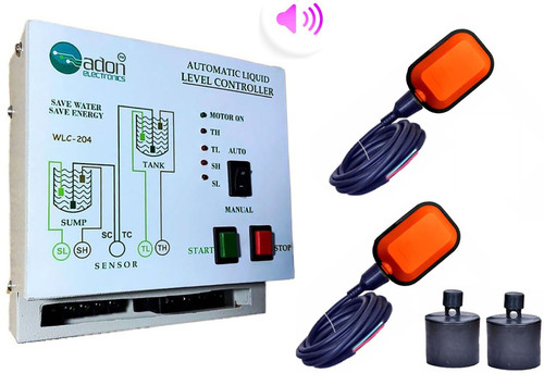AdonElectronics Water Level Controller with 2-Float & Alarm for START/STOP ButtonTypeSubmersible Wired Sensor Security System