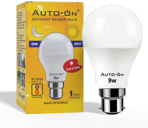 auto-on Day/Night Sensor LED Bulb 9W Wired Sensor Security System
