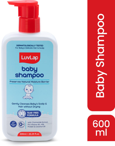 LuvLap Milky Soft Baby Shampoo - 600ml, Tear Free Formula, With Milk Protein, Vitamin E