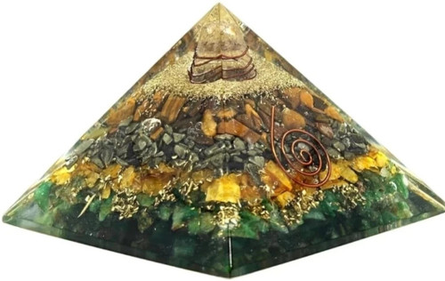 Dhvani Money magnet Crystal pyramid for wealth Decorative Showpiece  -  7 cm