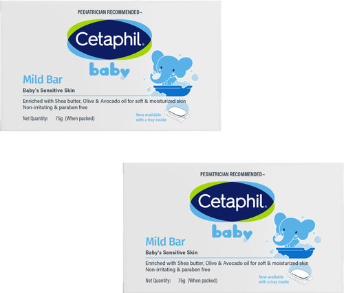 Cetaphil Mild Bar Cleansing - Enriched With Shea Butter, Olive & Avocado Oi, Pack Of 2