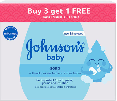 JOHNSON'S Baby Soap (with New Easy Grip Shape) (Buy 3 Get 1 Free)