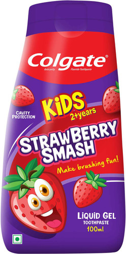 Colgate Kids, Fun Squeezy Bottle, Strawberry Flavor, Safe, Age 2-6yrs Toothpaste