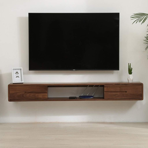 Streemcraft Solid Sheesham Wood Entertainment Floating Tv Unit For Living Room Solid Wood TV Entertainment Unit