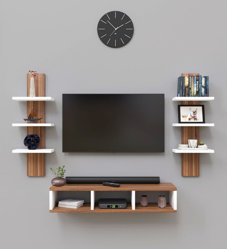 Spyder Craft Wall Shelves Tv Entertainment Unit For Indoor Furniture Engineered Wood TV Entertainment Unit