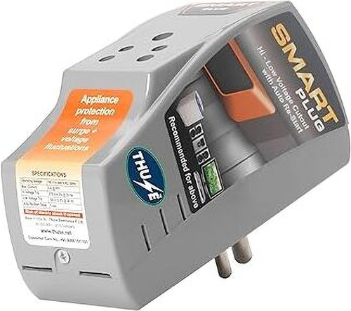 THUSE Smart Plug 6A Grey Voltage Protector for TV and Home Devices 4000V Pin Type