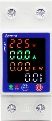 GADITES WIFI 8 in 1 Digital Energy Meter with Over/Under Voltage Protector 100 Amps voltage Guard