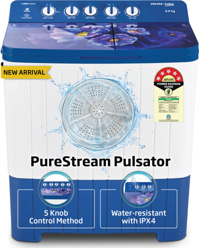 Voltas Beko 8 kg Semi Automatic Top Load Washing Machine Blue