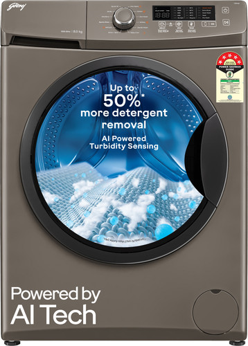Godrej 8 kg With AI Tech, Steam Wash, Fully Automatic Front Load Washing Machine Grey