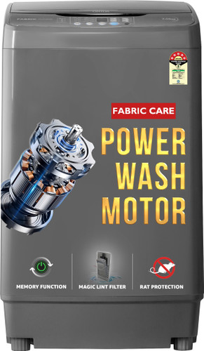 ONIDA 7 kg 5 star and With Crystal Drum Technology Fully Automatic Top Load Washing Machine Grey