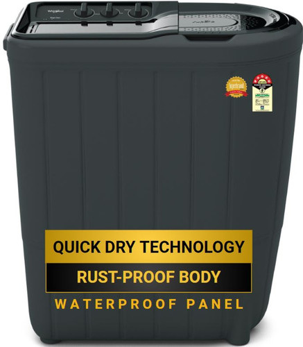 Whirlpool 7 kg Magic Clean 5 Star Semi Automatic Top Load Washing Machine Black, Grey