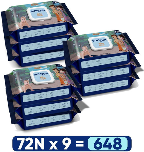 BUMTUM Baby Chota Bheem Gentle Soft Moisturizing Wet Wipes With Lid