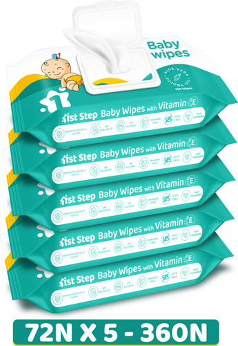 1st Step Baby Wet Wipes With Lid Enriched With Aloe-Vera And Jojoba Oil