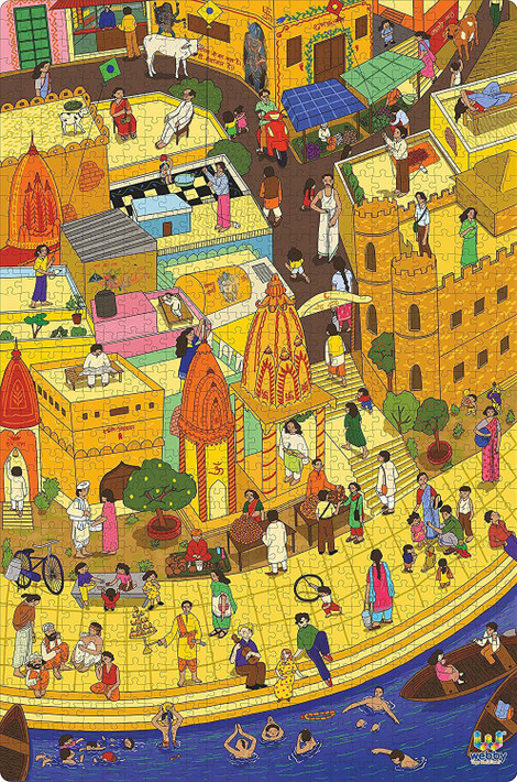Webby Holy City Varanasi Wooden Jigsaw Puzzle, 1000 Pieces (1000 Pieces)