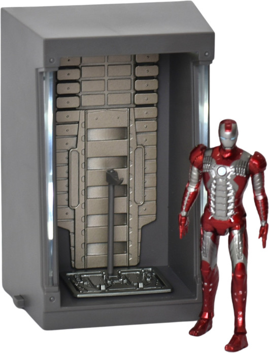 MARVEL Iron Man Mark 5 Action Figure With Hologram Effect, Interchangeable Parts Multicolor