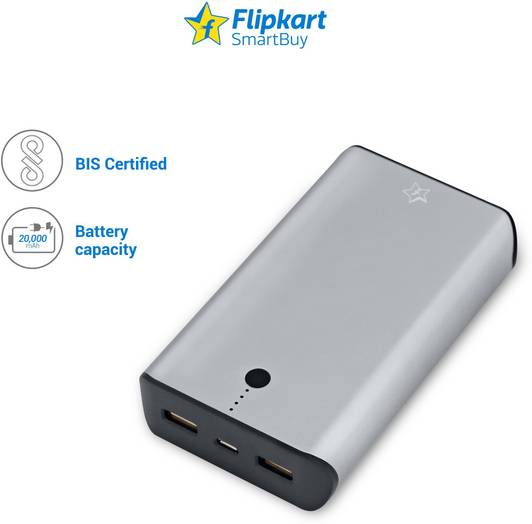Flipkart SmartBuy 20000 mAh power bank (Grey, Lithium Polymer) Flipkart SmartBuy 20000 mAh power bank (Grey, Lithium Polymer)