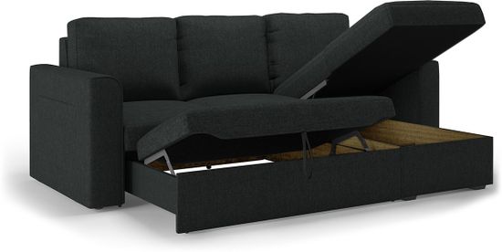 Urban Ladder Kowloon Sectional Sofa Bed With Storage Double Solid Wood Fabric