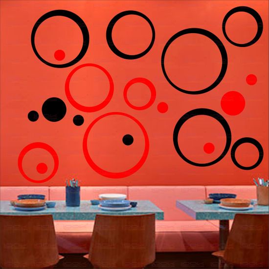 Look Decor Extra Large 20 Red Black Ring And Dots Pack Of 20
