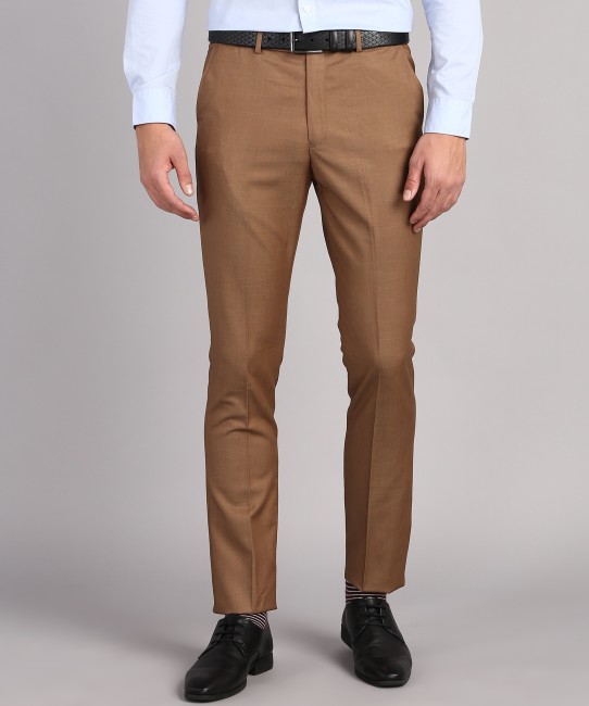 Buy Men Navy Slim Fit Solid Casual Trousers Online  659071  Allen Solly