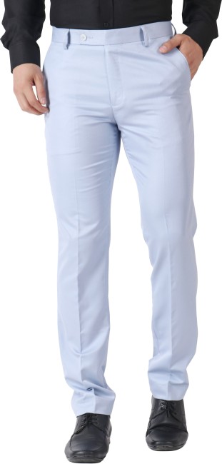 Buy Playerz Men Light Blue Solid Polyester Blend Trousers Online at Best  Prices in India  JioMart