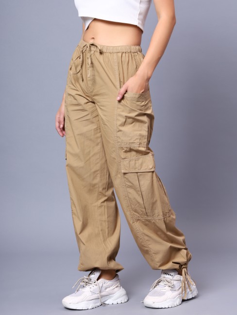 Buy Womens Brown Tapered Cargo Pants for Women Online at Bewakoof
