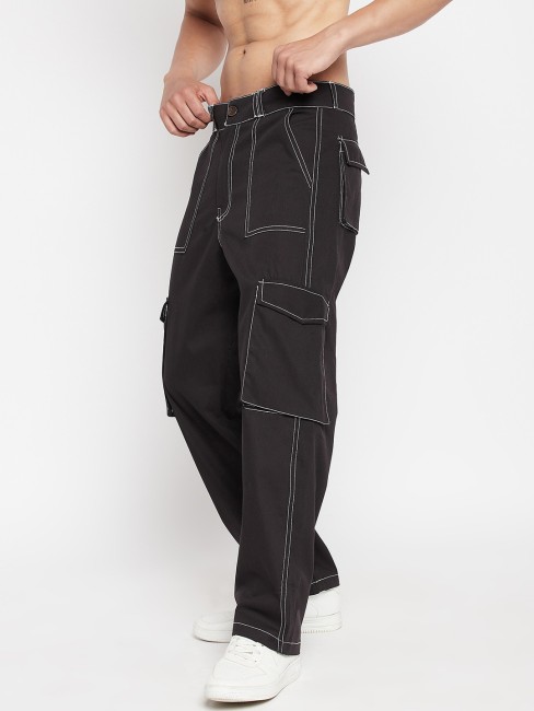 American Casual Cargo Pants Men Lazy Baggy WideLeg Cropped Pants Mens Work  Multipocket Ninth