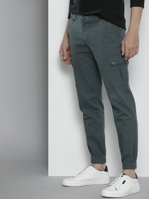 Dark Grey Melange Cargo Pants  Bonkers Corner