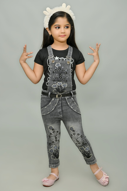 Buy TASLAR Toddler Baby Girl Clothes Casual Denim Romper Short Sleeve  Drawstring Jumpsuit OnePiece Coverall 90CM 12 Years at Amazonin