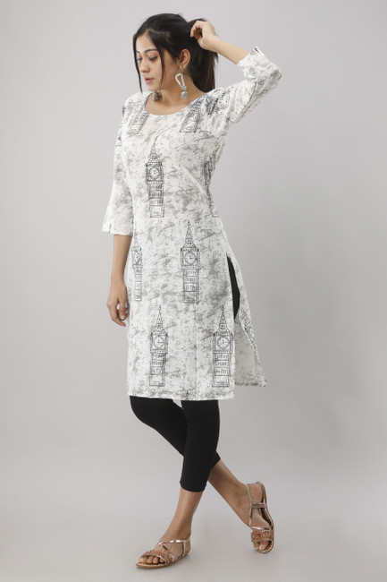 Beautiful Pink Long Party wear Printed Kurti  mahezon