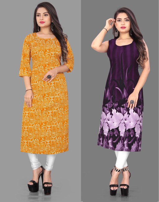 White and Blue Floral Hand Block Printed Kurtis Set Red Imported Long –  Dailybuyys