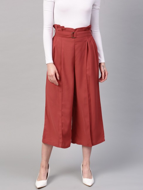 Buy Lightly Washed PaperbagWaist Trousers Online at Best Prices in India   JioMart