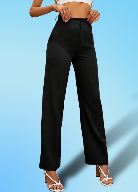 Slithem flared trousers  Black  Ladies  HM IN