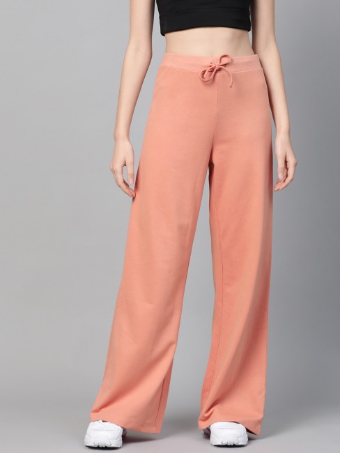 Solid Peach 10031 Cotton Trousers for Ladies