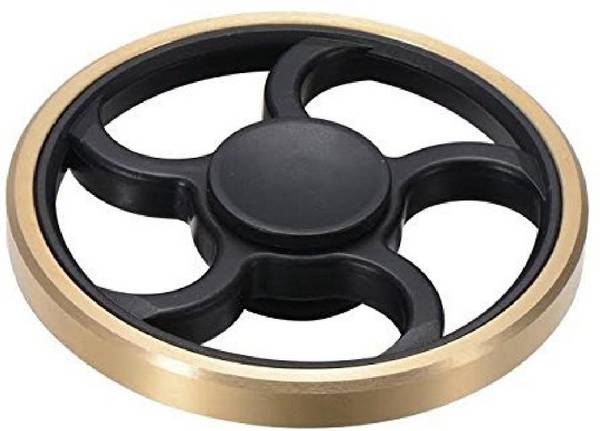 PREMSONS Fidget Spinner Metal Round Wheel Hand Spinner Ultra Speed Tri Spinner Toy Brass Black