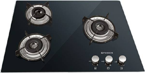 FABER 3 burner Hobtop HCT 653 CRR LBK EI Glass, Stainless Steel Manual Hob