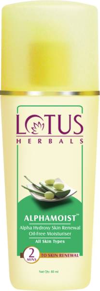 LOTUS HERBALS ALPHAMOIST skin renewal moisturiser 80ml (pack of 2)